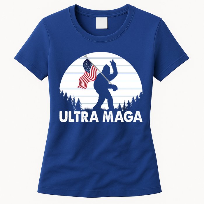 Ultra Maga Big Foot Sasquatch Womens T-Shirt