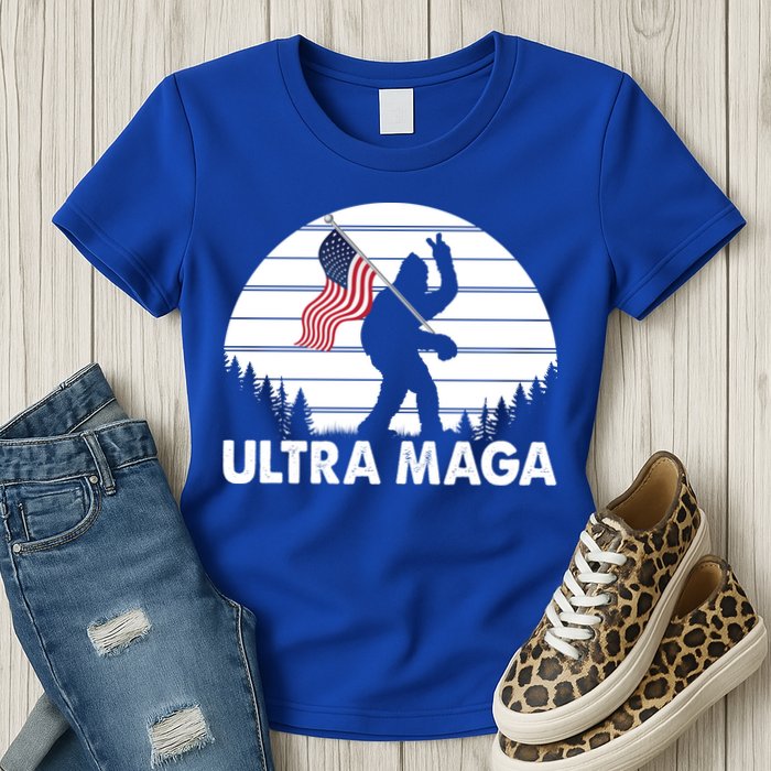 Ultra Maga Big Foot Sasquatch Womens T-Shirt