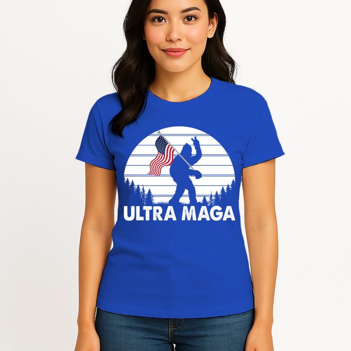 Ultra Maga Big Foot Sasquatch Womens T-Shirt