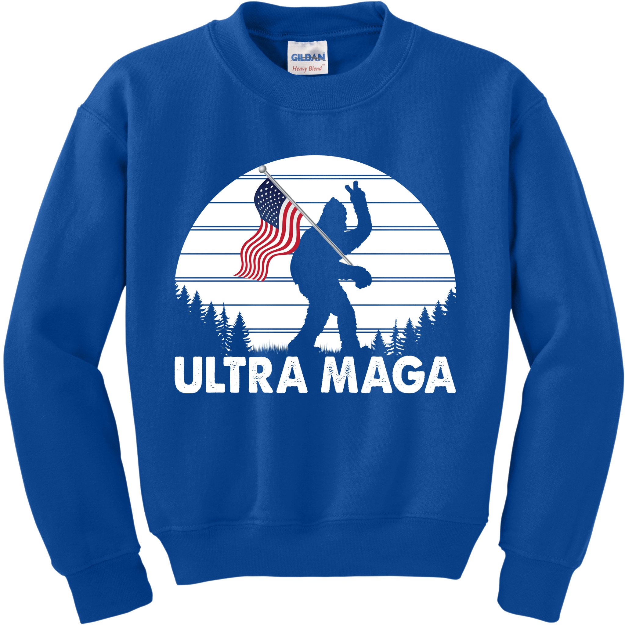 Ultra Maga Big Foot Sasquatch Kids Sweatshirt