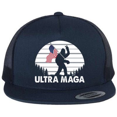 Ultra Maga Big Foot Sasquatch Flat Bill Trucker Hat