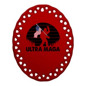 Ultra Maga Big Foot Sasquatch Ceramic Oval Ornament