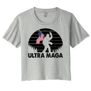 Ultra Maga Big Foot Sasquatch Women's Crop Top Tee