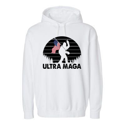 Ultra Maga Big Foot Sasquatch Garment-Dyed Fleece Hoodie