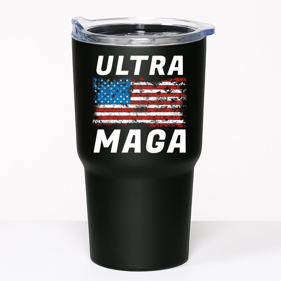 Ultra MAGA Bold United States Of America USA Flag Tumbler