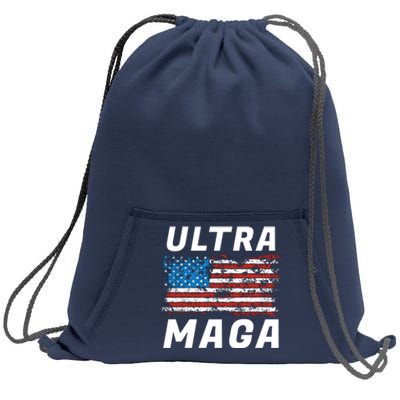 Ultra MAGA Bold United States Of America USA Flag Sweatshirt Cinch Pack Bag