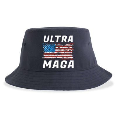 Ultra MAGA Bold United States Of America USA Flag Sustainable Bucket Hat