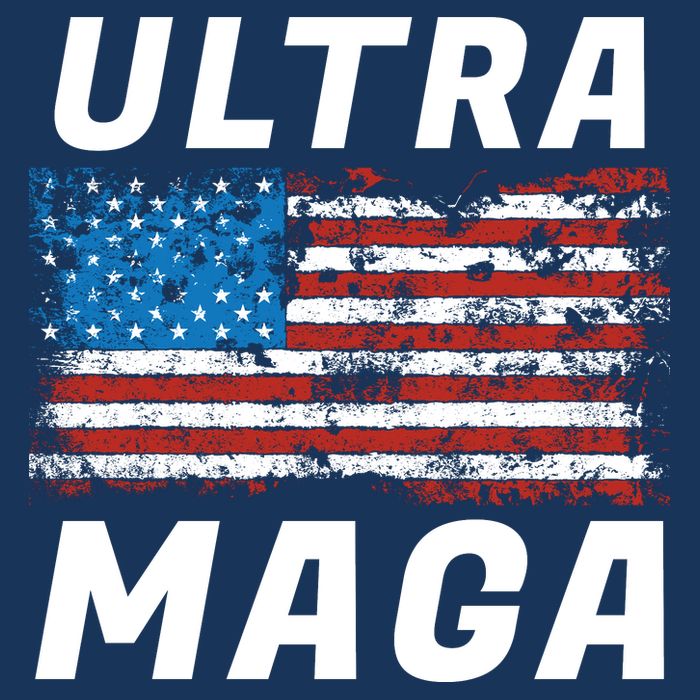 Ultra MAGA Bold United States Of America USA Flag Button