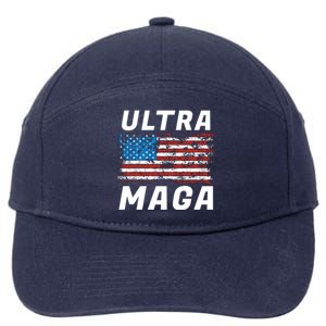 Ultra MAGA Bold United States Of America USA Flag 7-Panel Snapback Hat