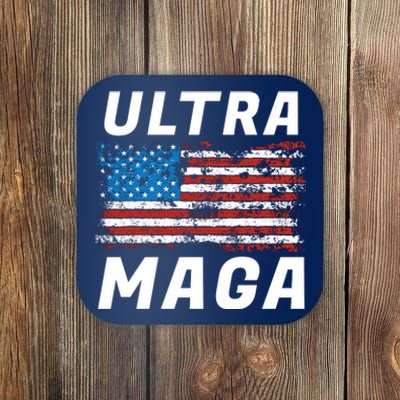 Ultra MAGA Bold United States Of America USA Flag Coaster