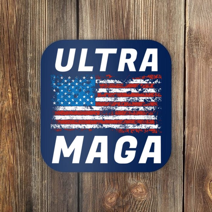 Ultra MAGA Bold United States Of America USA Flag Coaster