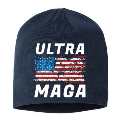 Ultra MAGA Bold United States Of America USA Flag Sustainable Beanie