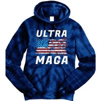 Ultra MAGA Bold United States Of America USA Flag Tie Dye Hoodie