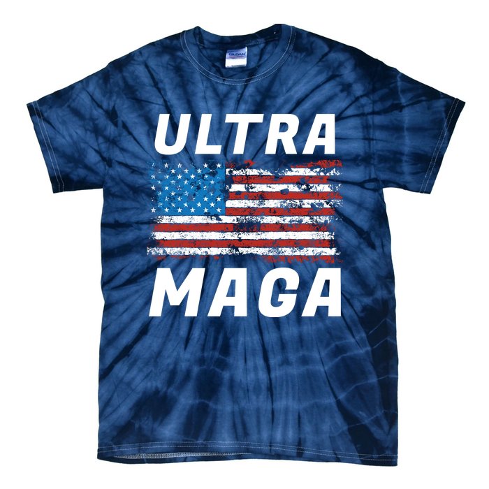 Ultra MAGA Bold United States Of America USA Flag Tie-Dye T-Shirt