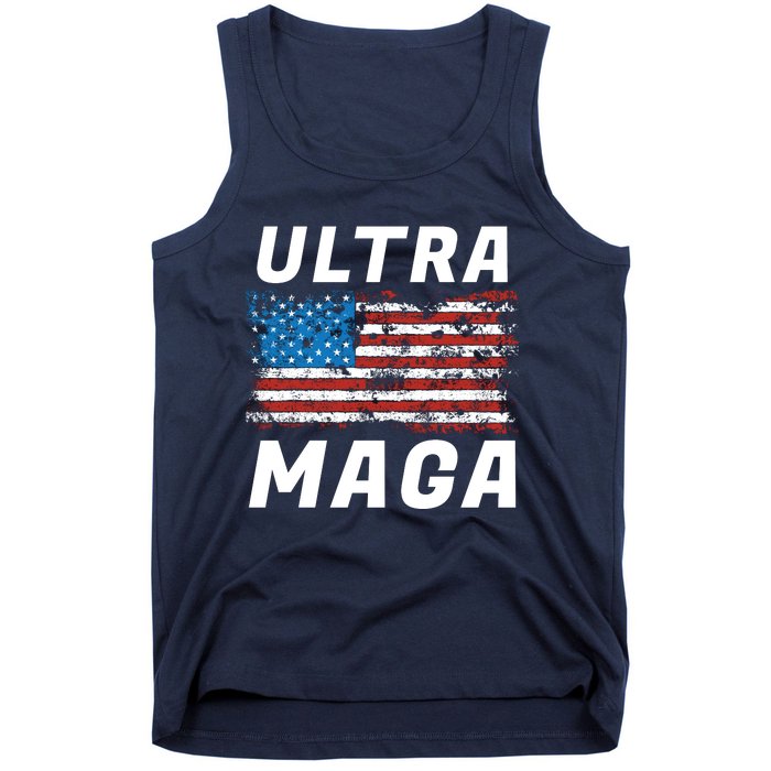 Ultra MAGA Bold United States Of America USA Flag Tank Top