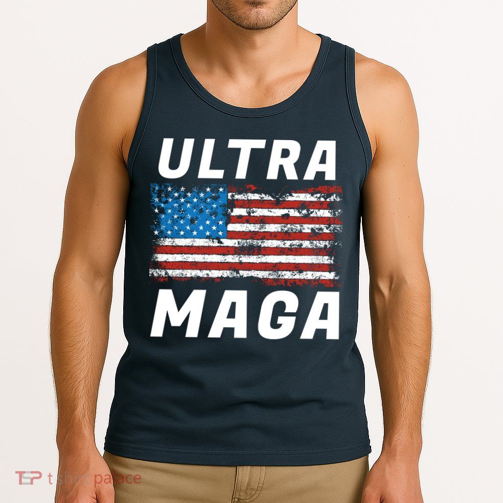 Ultra MAGA Bold United States Of America USA Flag Tank Top