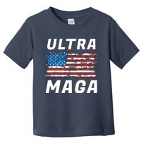 Ultra MAGA Bold United States Of America USA Flag Toddler T-Shirt