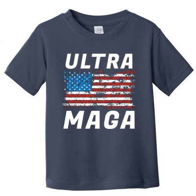 Ultra MAGA Bold United States Of America USA Flag Toddler T-Shirt