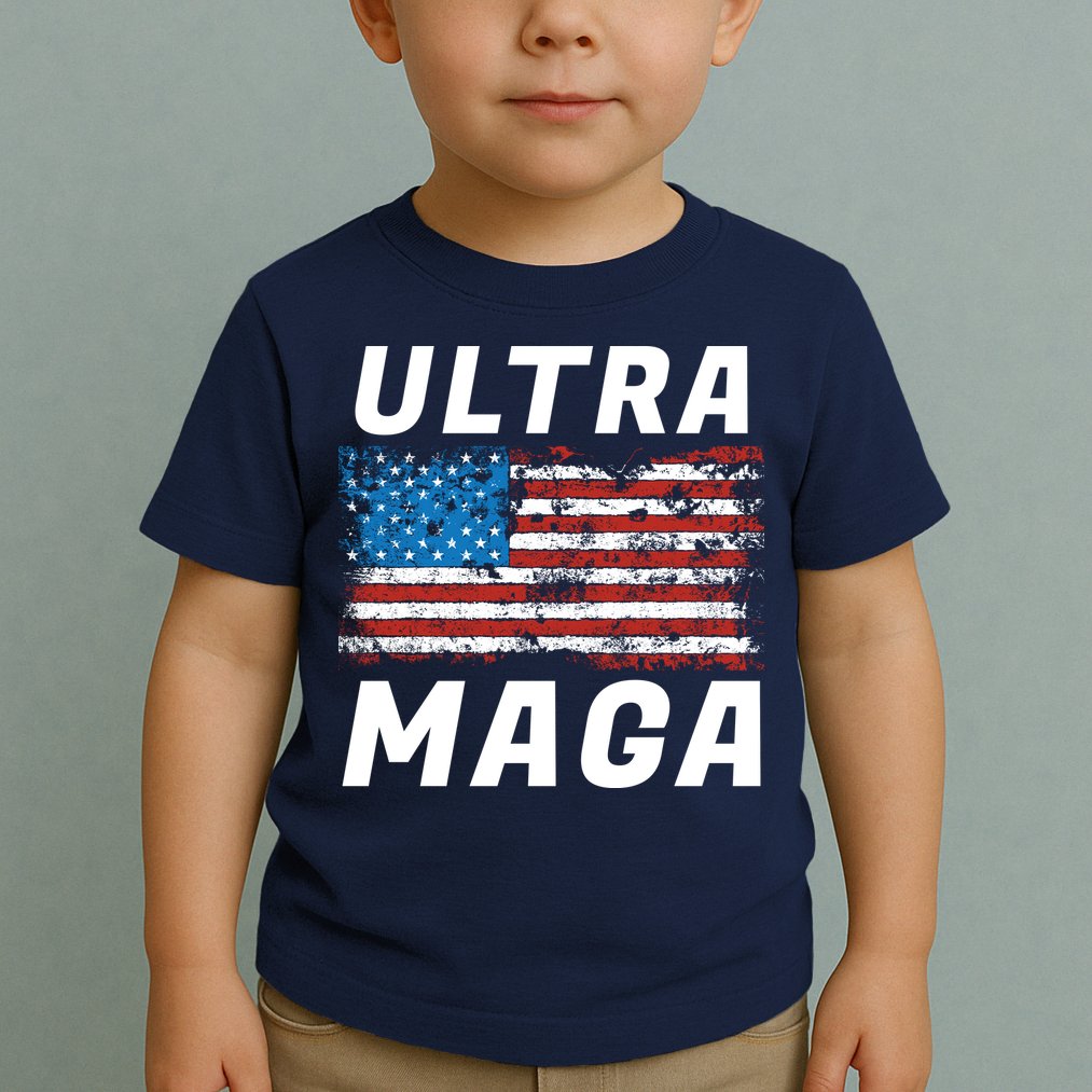 Ultra MAGA Bold United States Of America USA Flag Toddler T-Shirt