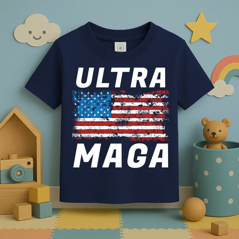 Ultra MAGA Bold United States Of America USA Flag Toddler T-Shirt
