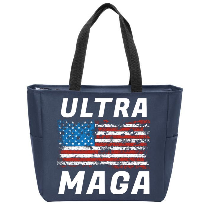 Ultra MAGA Bold United States Of America USA Flag Zip Tote Bag