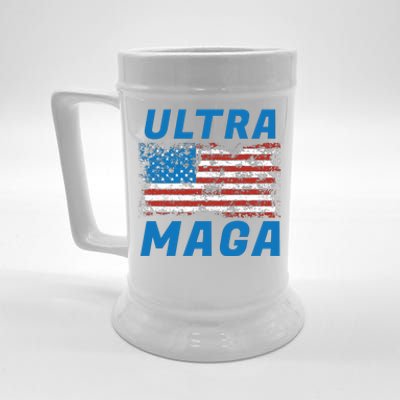 Ultra MAGA Bold United States Of America USA Flag Beer Stein