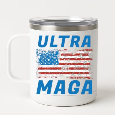 Ultra MAGA Bold United States Of America USA Flag 12 oz Stainless Steel Tumbler Cup