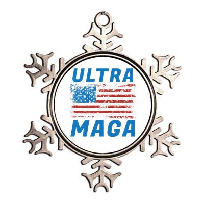 Ultra MAGA Bold United States Of America USA Flag Metallic Star Ornament