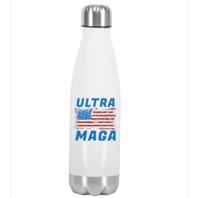 Ultra MAGA Bold United States Of America USA Flag Stainless Steel Insulated Water Bottle