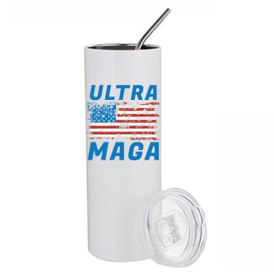 Ultra MAGA Bold United States Of America USA Flag Stainless Steel Tumbler