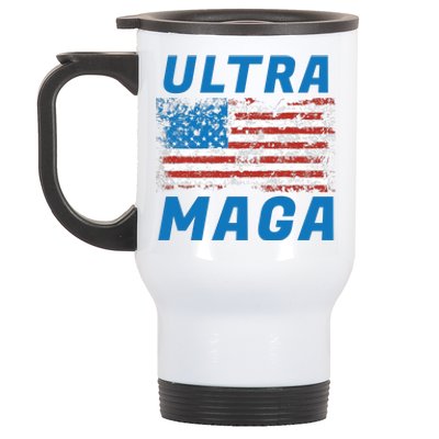 Ultra MAGA Bold United States Of America USA Flag Stainless Steel Travel Mug