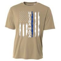 Ultra MAGA Blue Line Vintage America Flag Design 1 Cooling Performance Crew T-Shirt