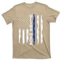 Ultra MAGA Blue Line Vintage America Flag Design 1 T-Shirt