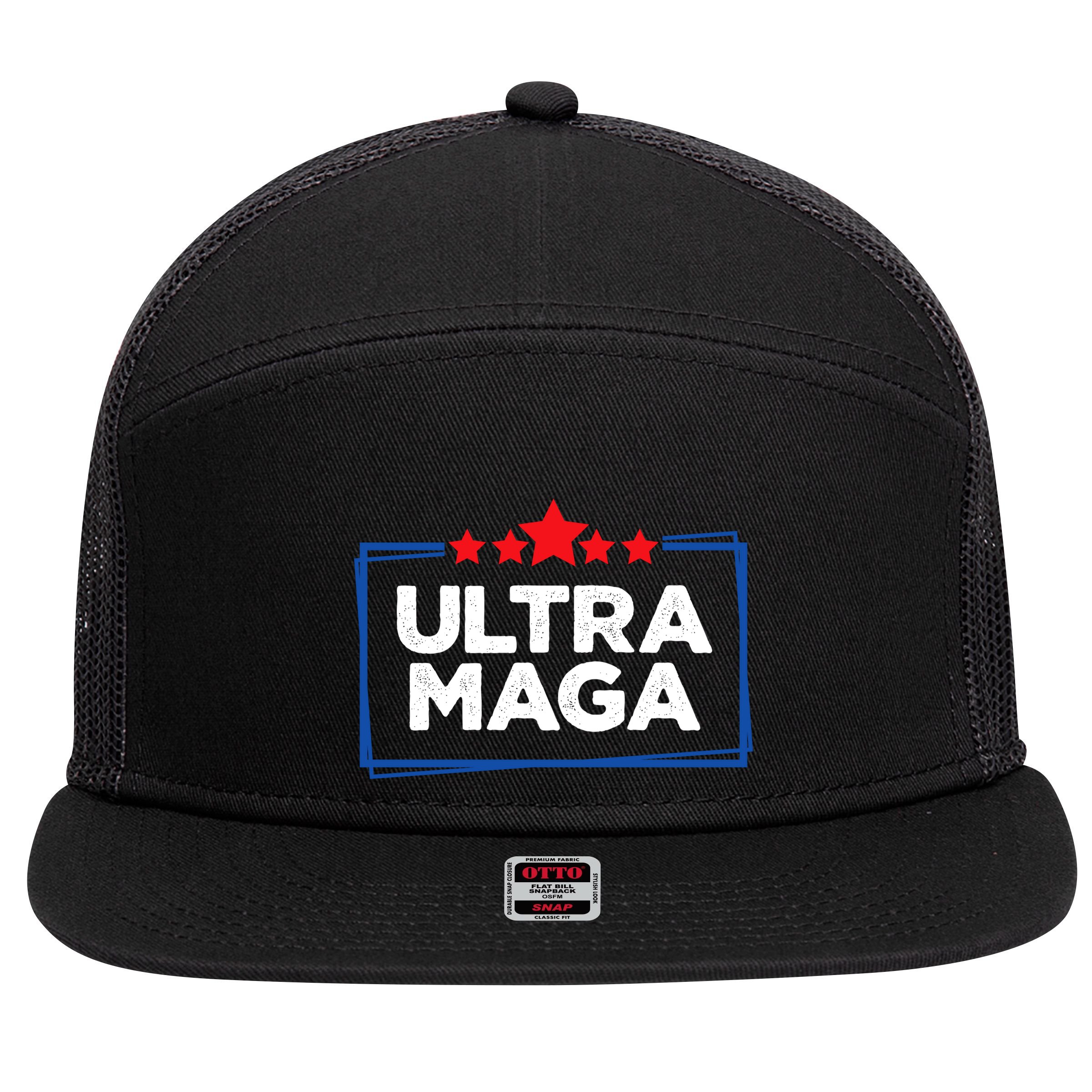 Ultra Maga Bold Graphic 7 Panel Mesh Trucker Snapback Hat