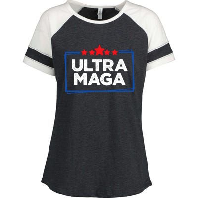 Ultra Maga Bold Graphic Enza Ladies Jersey Colorblock Tee