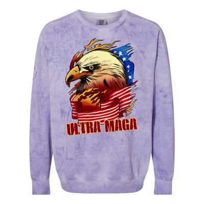 Ultra MAGA Bald Eagle Anti Biden Trump 2024 USA America Colorblast Crewneck Sweatshirt