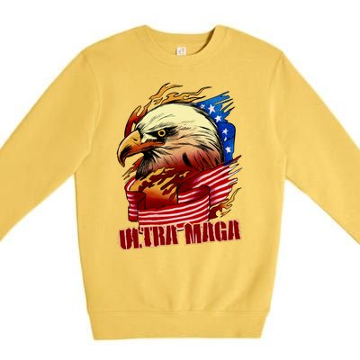 Ultra MAGA Bald Eagle Anti Biden Trump 2024 USA America Premium Crewneck Sweatshirt