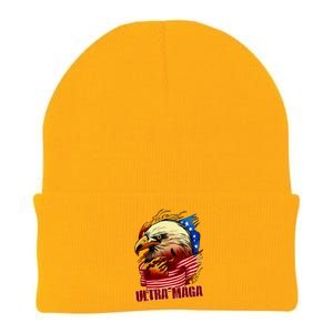 Ultra MAGA Bald Eagle Anti Biden Trump 2024 USA America Knit Cap Winter Beanie