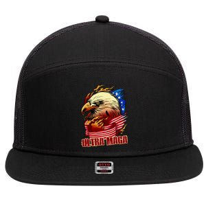 Ultra MAGA Bald Eagle Anti Biden Trump 2024 USA America 7 Panel Mesh Trucker Snapback Hat