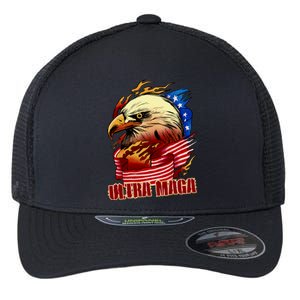 Ultra MAGA Bald Eagle Anti Biden Trump 2024 USA America Flexfit Unipanel Trucker Cap