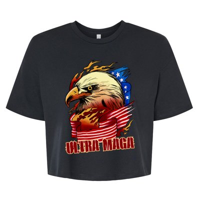 Ultra MAGA Bald Eagle Anti Biden Trump 2024 USA America Bella+Canvas Jersey Crop Tee