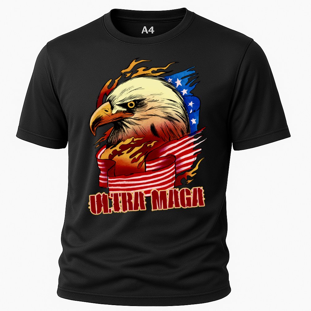 Ultra MAGA Bald Eagle Anti Biden Trump 2024 USA America Cooling Performance Crew T-Shirt
