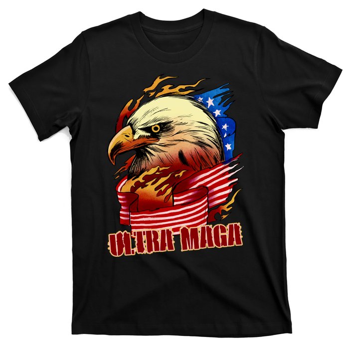 Ultra MAGA Bald Eagle Anti Biden Trump 2024 USA America T-Shirt