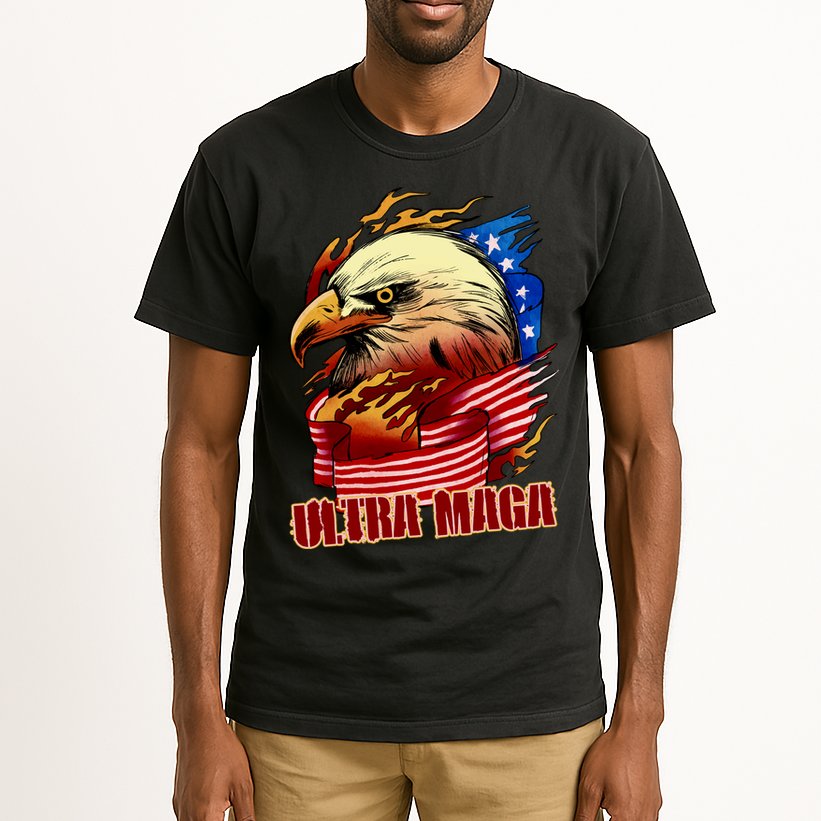 Ultra MAGA Bald Eagle Anti Biden Trump 2024 USA America Tall T-Shirt