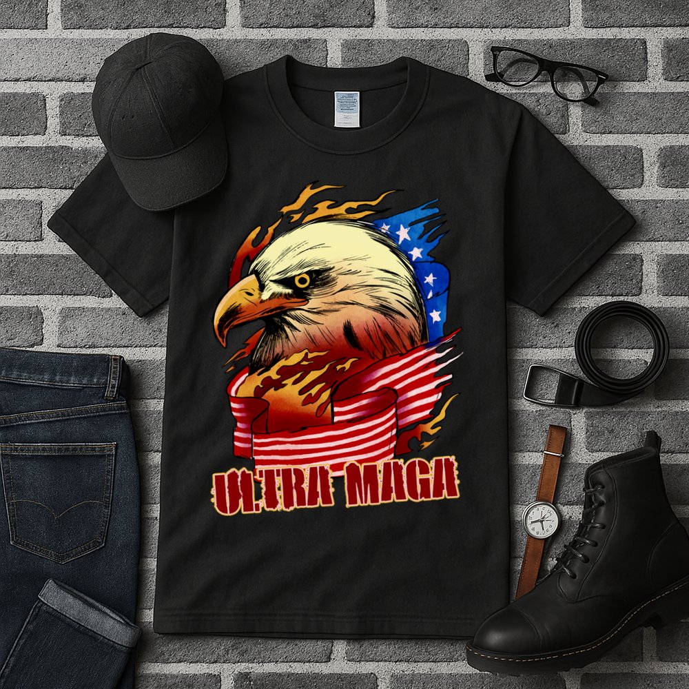 Ultra MAGA Bald Eagle Anti Biden Trump 2024 USA America Tall T-Shirt