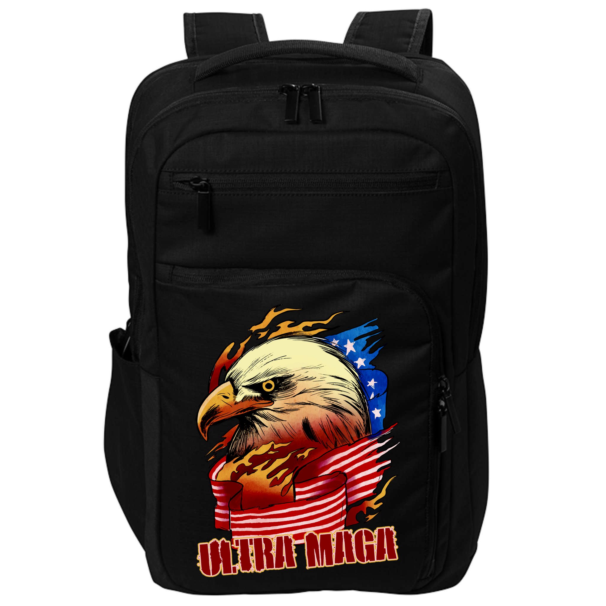 Ultra MAGA Bald Eagle Anti Biden Trump 2024 USA America Impact Tech Backpack