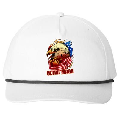 Ultra MAGA Bald Eagle Anti Biden Trump 2024 USA America Snapback Five-Panel Rope Hat