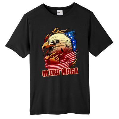 Ultra MAGA Bald Eagle Anti Biden Trump 2024 USA America Tall Fusion ChromaSoft Performance T-Shirt