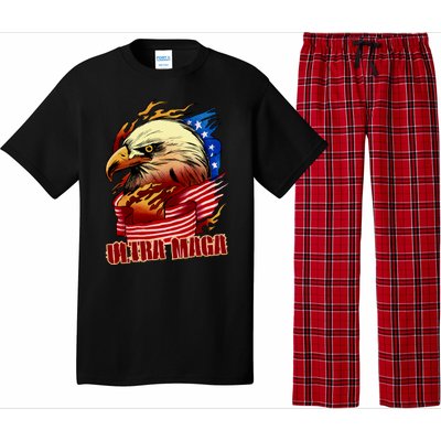 Ultra MAGA Bald Eagle Anti Biden Trump 2024 USA America Pajama Set