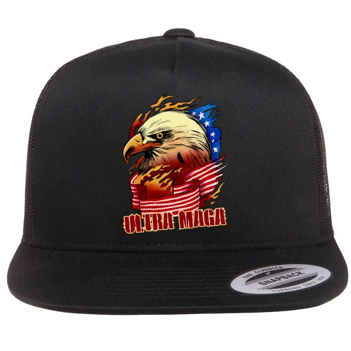 Ultra MAGA Bald Eagle Anti Biden Trump 2024 USA America Flatbill Hat